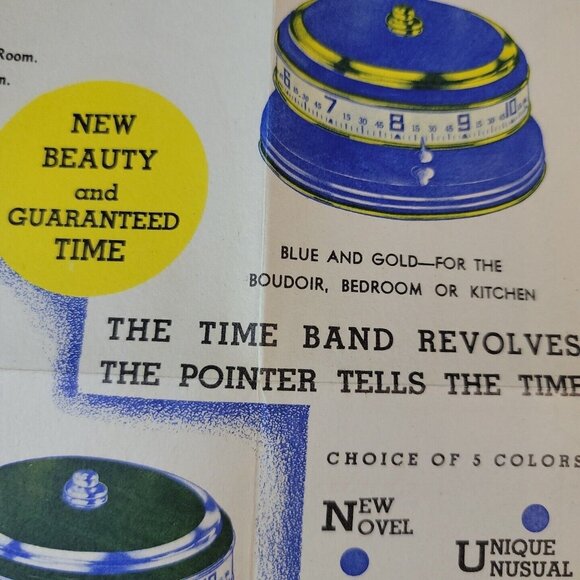 1937 Garden City Novelty The Time Band Rotary Clock 5 colors raffle game 29cents - Picture 9 of 11